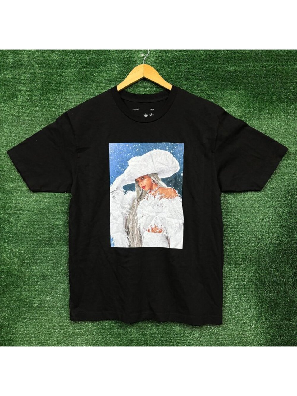 Beyonce Cowboy Carter Ho Ho Ho Down Icy Black T-Shirt Size Large